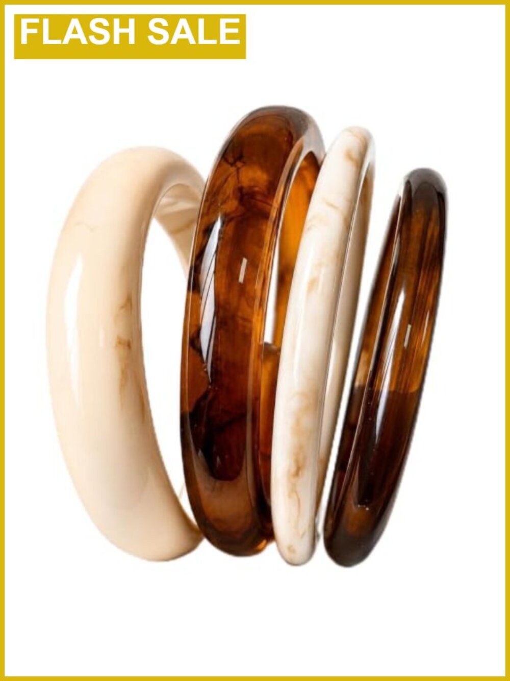 Chunky Acrylic Resin Bangle Bracelet Set Mixed Width Stackable